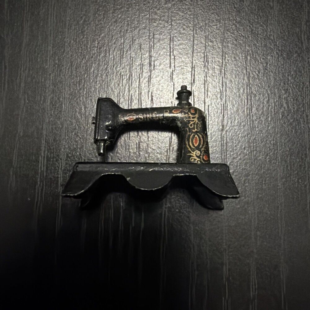 Vintage Dollhouse Sewing Machine Black Cast Iron Style Miniature